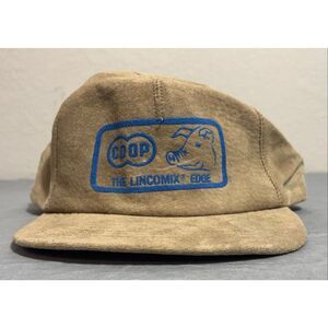 Genuine Leather Trucker Hat Adjustable Co-op Farmer Pig Beige Lincomix USA Made